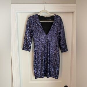 Express Blue Sequin Mini Dress